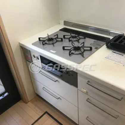 施工後のビルトインガスコンロ（リンナイ RHS31W23L7RSTW）