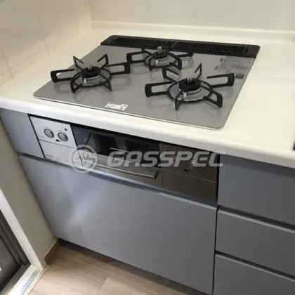 施工後のビルトインガスコンロ（リンナイ RHS31W23L7RSTW）