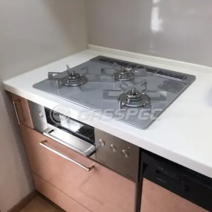 施工後のビルトインガスコンロ（リンナイ RHS31W31E14RCSTW）