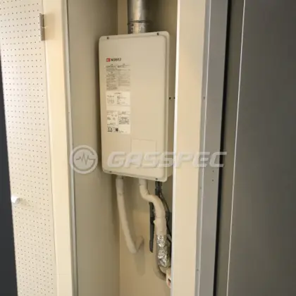 施工後の給湯器（ノーリツ GQ-1637WS-FFA BL）
