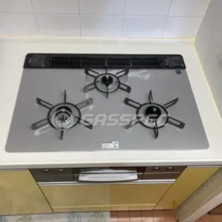 施工後のビルトインガスコンロ（リンナイ RHS71W23L7RSTW）