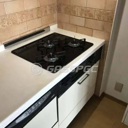 施工後のビルトインガスコンロ（リンナイ RS31W28U32RBW）