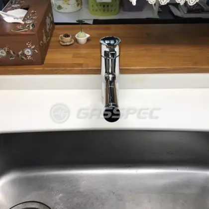 施工後の水栓・蛇口（TOTO TKS05305J）