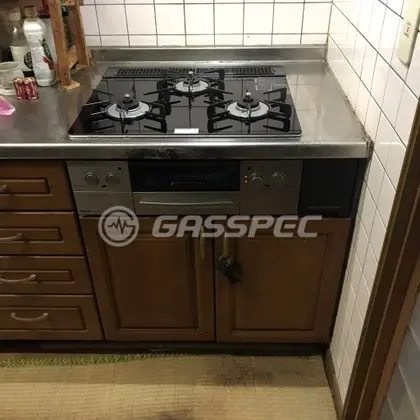 施工後のビルトインガスコンロ（リンナイ RHS31W23L1RSTW）