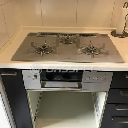 施工後のビルトインガスコンロ（リンナイ RHS71W30E14RCSTW）