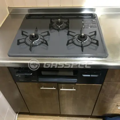 施工後のビルトインガスコンロ（リンナイ RS31M5H2SBW）