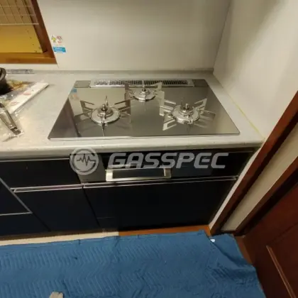 施工後のビルトインガスコンロ（リンナイ RHS71W31E13RCSTW）