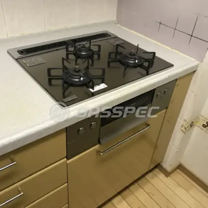 施工後のビルトインガスコンロ（ノーリツ N3WS3PWASKSTEC）