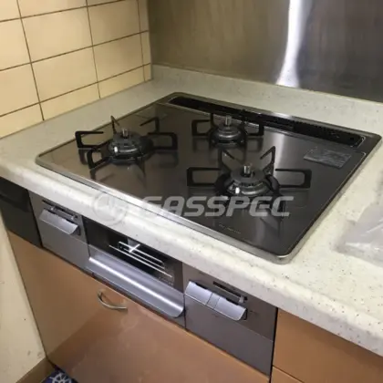 施工後のビルトインガスコンロ（ノーリツ N3WT6RWASKSIC）