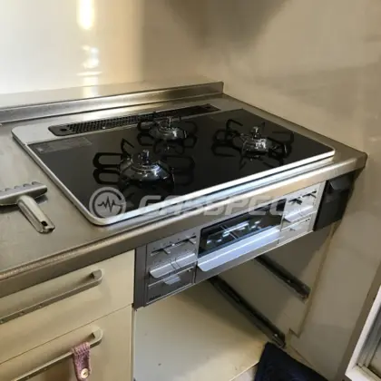 施工後のビルトインガスコンロ（パロマ PD-509WS-75CK）