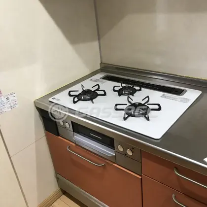施工後のビルトインガスコンロ（パロマ PD-821WS-75CV）