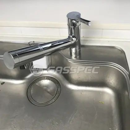 施工後の水栓・蛇口（TOTO TKS05308J）