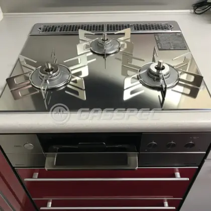 施工後のビルトインガスコンロ（リンナイ RHS31W31E13RCSTW）