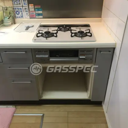 施工後のビルトインガスコンロ（パロマ PD-509WS-60CV）