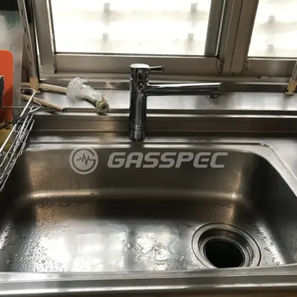 施工後の水栓・蛇口（TOTO TKS05309J）