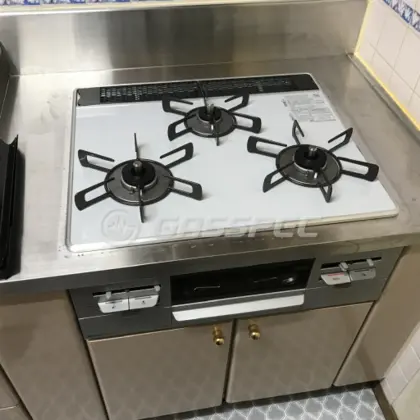 施工後のビルトインガスコンロ（リンナイ RS31W28P12RVW）