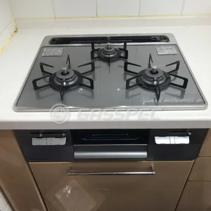 施工後のビルトインガスコンロ（ノーリツ N3WT6RWANASIEC）