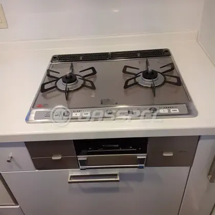 施工後のビルトインガスコンロ（リンナイ RHS21W26S13RVL）