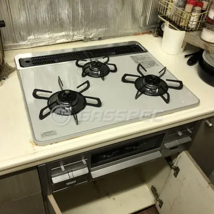 施工後のビルトインガスコンロ（パロマ PD-509WS-60CV）