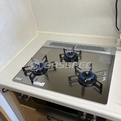 施工後のビルトインガスコンロ（ノーリツ N3WU3PWASKSTEC）