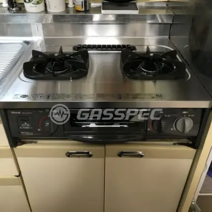 施工後のビルトインガスコンロ（リンナイ URG-655TS2A-L）