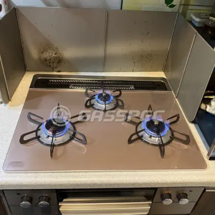 施工後のビルトインガスコンロ（パロマ PD-863WS-60GP）