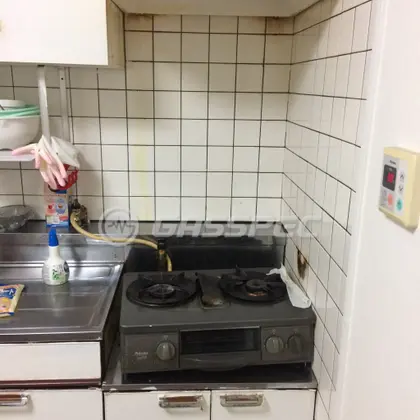施工前のビルトインガスコンロ（IC-S86F-L）