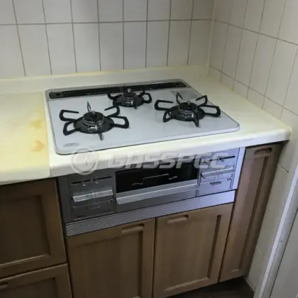 施工後のビルトインガスコンロ（パロマ PD-509WS-60CV）