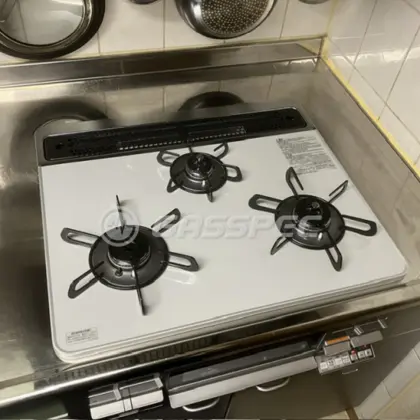 施工後のビルトインガスコンロ（パロマ PD-509WS-60CV）