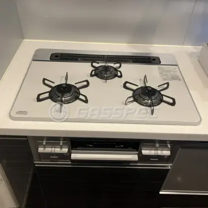 施工後のビルトインガスコンロ（パロマ PD-509WS-75CV）