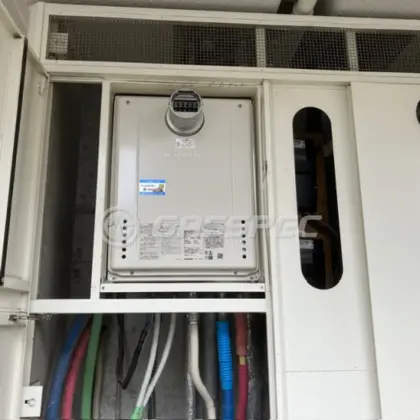 施工後の給湯器（ノーリツ GT-2470SAW-T BL）