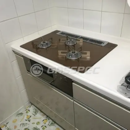 施工後のビルトインガスコンロ（リンナイ RHS71W31E12RCSTW（展示品））