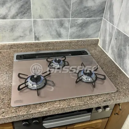 施工後のビルトインガスコンロ（パロマ PD-863WS-60GP）