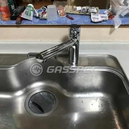 施工後の水栓・蛇口（TOTO TKS05301J）