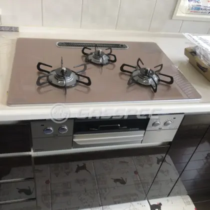 施工後のビルトインガスコンロ（パロマ PD-863WS-U75GP）