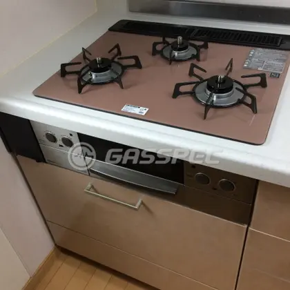 施工後のビルトインガスコンロ（リンナイ RHS31W17G25R-STW）