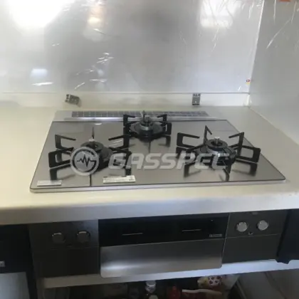 施工後のビルトインガスコンロ（ノーリツ N3WU3PWASKSTEC）