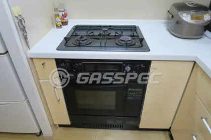 施工前のビルトインガスコンロ（DR304E）