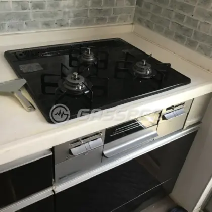 施工後のビルトインガスコンロ（ノーリツ N3WT6RWTP1SI）