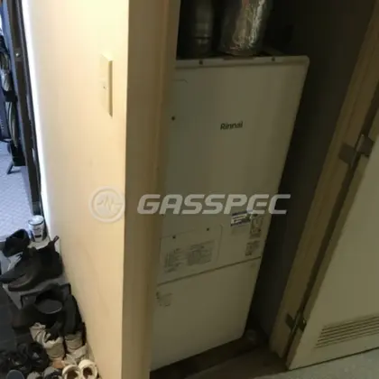 施工後の暖房熱源機（リンナイ RUFH-A1610SAFF(A)）