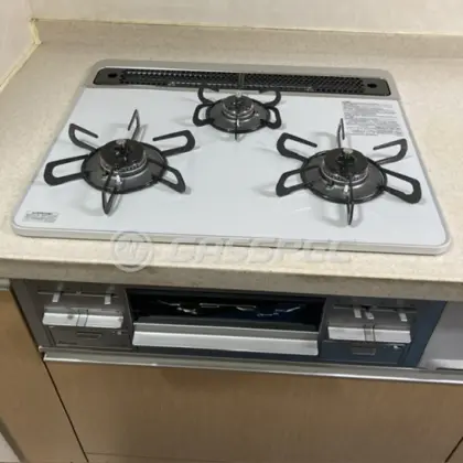 施工後のビルトインガスコンロ（パロマ PD-509WS-60CV）