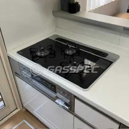 施工後のビルトインガスコンロ（パロマ PD-509WS-75CK）