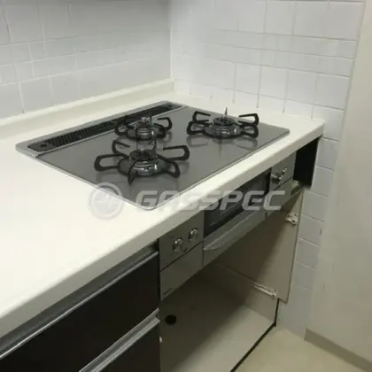 施工後のビルトインガスコンロ（パロマ PD-829WS-60GH）