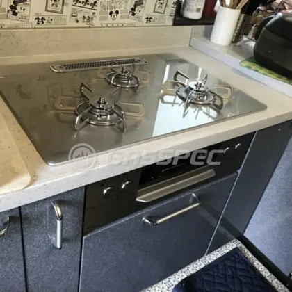 施工後のビルトインガスコンロ（パロマ PD-893WT-U75GH）