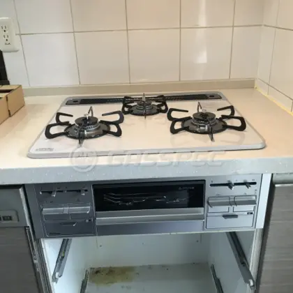 施工後のビルトインガスコンロ（パロマ PD-509WS-60CV）