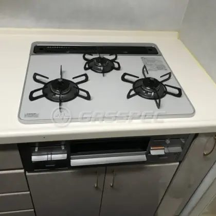 施工後のビルトインガスコンロ（パロマ PD-509WS-60CV）