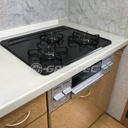 施工後のビルトインガスコンロ（パロマ PD-N36AS）