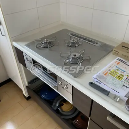 施工後のビルトインガスコンロ（パロマ PD-893WT-U60GH）