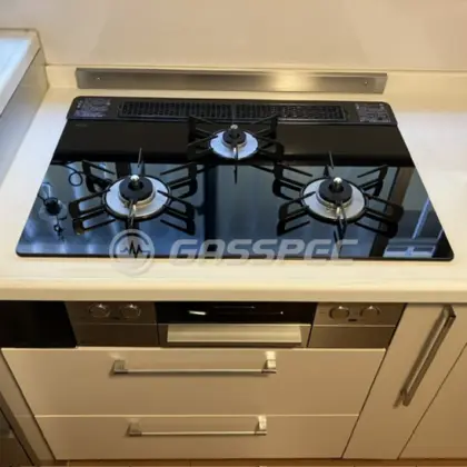 施工後のビルトインガスコンロ（リンナイ RHS71W42J1RSTW）