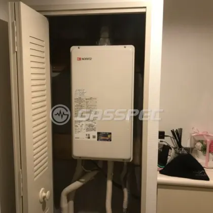 施工後の給湯器（ノーリツ GQ-1627AWX-FFA-DX BL）